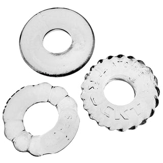 Oxballs BONEMAKER 3-pack boner cockring kit - CLEAR