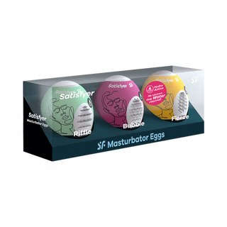 Satisfyer Masturbator Egg 3er Set (Riffle, Bubble, Fierce) Assorted